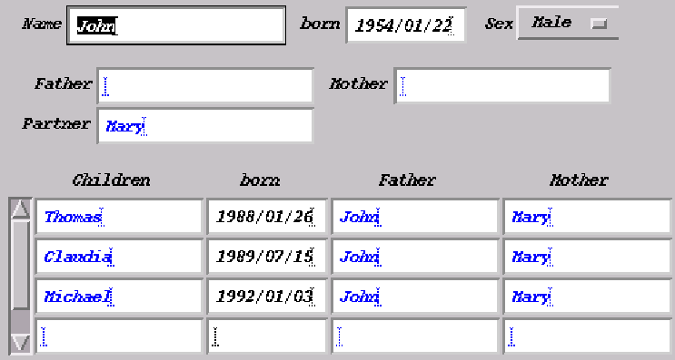 Example GUI display